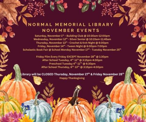 November 2025 Upcoming Events