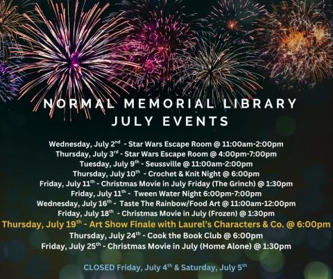 July 2025 Upcoming Events