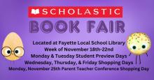 Scholastic Book Fair Event held at Fayette School Library